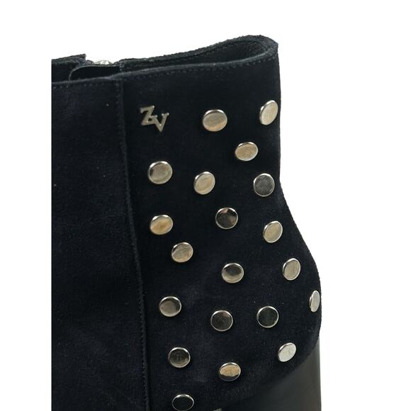 ZADIG & VOLTAIRE Lena Booties Studded Ankle Boot Ink Blue 8.5 Vtg Inspired - Picture 4 of 12